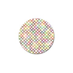 Grid Colorful Multicolored Square Golf Ball Marker