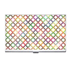 Grid Colorful Multicolored Square Business Card Holder