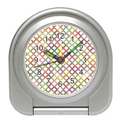 Grid Colorful Multicolored Square Travel Alarm Clock