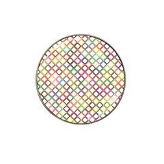 Grid Colorful Multicolored Square Hat Clip Ball Marker by HermanTelo