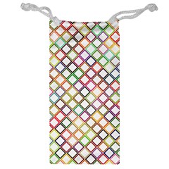 Grid Colorful Multicolored Square Jewelry Bag by HermanTelo