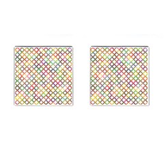 Grid Colorful Multicolored Square Cufflinks (square) by HermanTelo