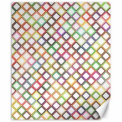 Grid Colorful Multicolored Square Canvas 8  X 10  by HermanTelo