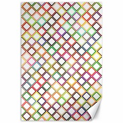 Grid Colorful Multicolored Square Canvas 12  X 18  by HermanTelo