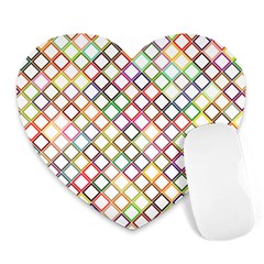 Grid Colorful Multicolored Square Heart Mousepads by HermanTelo