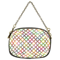 Grid Colorful Multicolored Square Chain Purse (two Sides)