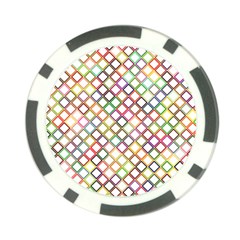 Grid Colorful Multicolored Square Poker Chip Card Guard (10 Pack)