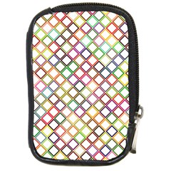 Grid Colorful Multicolored Square Compact Camera Leather Case