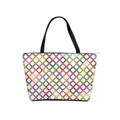 Grid Colorful Multicolored Square Classic Shoulder Handbag by HermanTelo