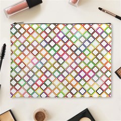 Grid Colorful Multicolored Square Cosmetic Bag (xl) by HermanTelo