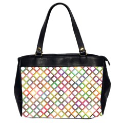 Grid Colorful Multicolored Square Oversize Office Handbag (2 Sides) by HermanTelo