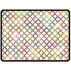 Grid Colorful Multicolored Square Fleece Blanket (large)  by HermanTelo