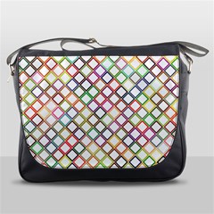 Grid Colorful Multicolored Square Messenger Bag