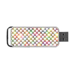 Grid Colorful Multicolored Square Portable Usb Flash (two Sides)