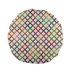 Grid Colorful Multicolored Square Standard 15  Premium Round Cushions by HermanTelo