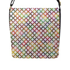 Grid Colorful Multicolored Square Flap Closure Messenger Bag (l) by HermanTelo