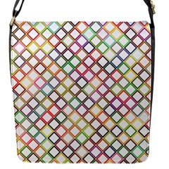 Grid Colorful Multicolored Square Flap Closure Messenger Bag (s)