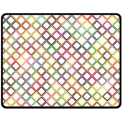 Grid Colorful Multicolored Square Double Sided Fleece Blanket (medium)  by HermanTelo