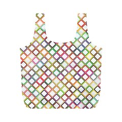 Grid Colorful Multicolored Square Full Print Recycle Bag (m)