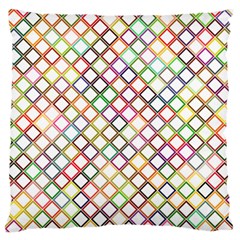 Grid Colorful Multicolored Square Large Flano Cushion Case (one Side)