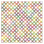 Grid Colorful Multicolored Square Large Satin Scarf (Square) Front