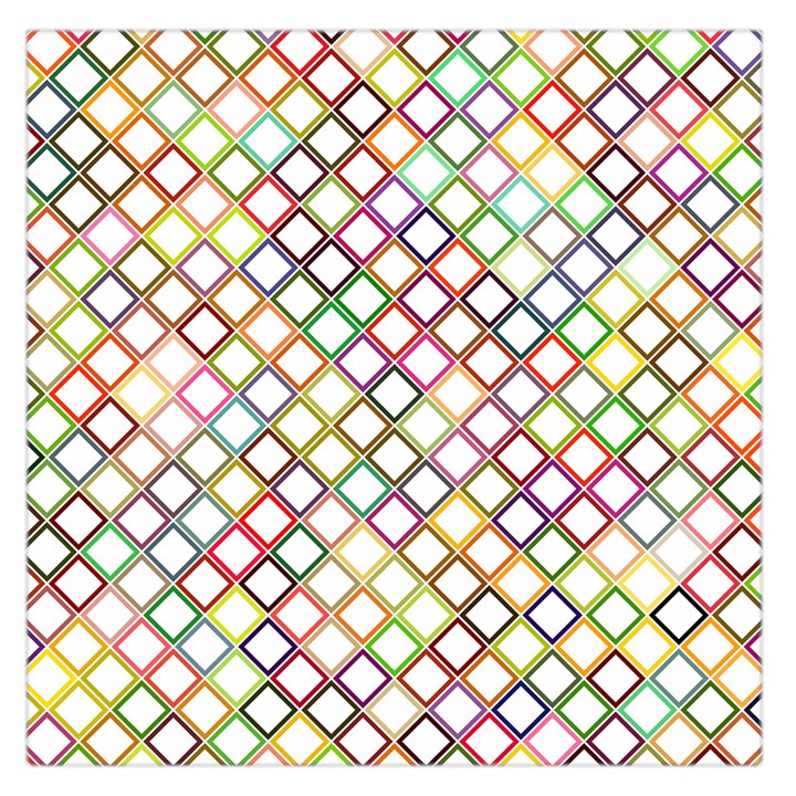 Grid Colorful Multicolored Square Large Satin Scarf (Square)