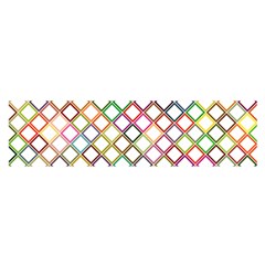 Grid Colorful Multicolored Square Satin Scarf (oblong)