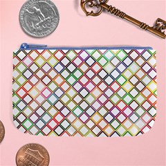 Grid Colorful Multicolored Square Large Coin Purse by HermanTelo