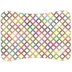 Grid Colorful Multicolored Square Velour Seat Head Rest Cushion by HermanTelo