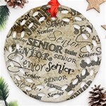 Graduation School Celebration Ornament (Round Filigree) Front