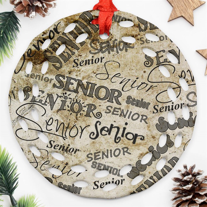 Graduation School Celebration Ornament (Round Filigree)