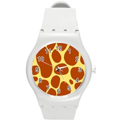 Seamless Tile Skin Background Round Plastic Sport Watch (m) by HermanTelo