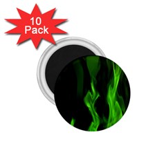 Smoke Flame Abstract Green 1 75  Magnets (10 Pack)  by HermanTelo