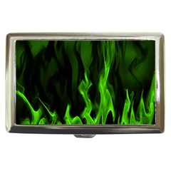 Smoke Flame Abstract Green Cigarette Money Case