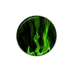 Smoke Flame Abstract Green Hat Clip Ball Marker (4 Pack)