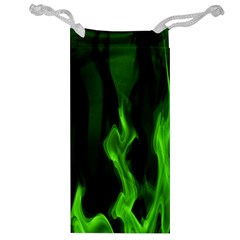 Smoke Flame Abstract Green Jewelry Bag by HermanTelo