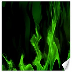 Smoke Flame Abstract Green Canvas 16  X 16  by HermanTelo