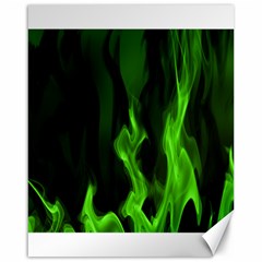 Smoke Flame Abstract Green Canvas 16  X 20 