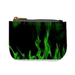 Smoke Flame Abstract Green Mini Coin Purse by HermanTelo