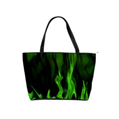 Smoke Flame Abstract Green Classic Shoulder Handbag