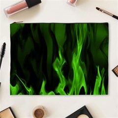 Smoke Flame Abstract Green Cosmetic Bag (xl) by HermanTelo