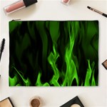 Smoke Flame Abstract Green Cosmetic Bag (XL) Front