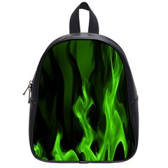 Smoke Flame Abstract Green School Bag (small) by HermanTelo