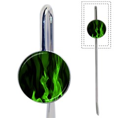 Smoke Flame Abstract Green Book Mark