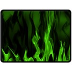 Smoke Flame Abstract Green Fleece Blanket (Large)  80 x60  Blanket Front