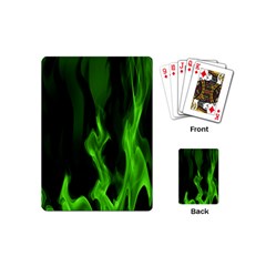 Smoke Flame Abstract Green Playing Cards (mini)