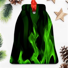 Smoke Flame Abstract Green Ornament (bell) by HermanTelo