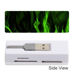 Smoke Flame Abstract Green Memory Card Reader (stick)