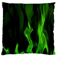 Smoke Flame Abstract Green Large Cushion Case (one Side) by HermanTelo