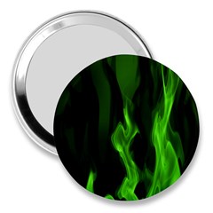 Smoke Flame Abstract Green 3  Handbag Mirrors by HermanTelo